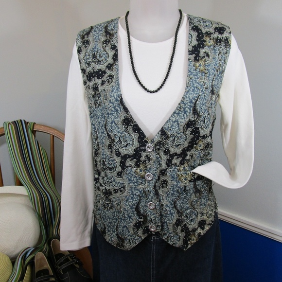 Vintage Theo Boho Style Beaded Cotton Vest - Picture 2 of 8